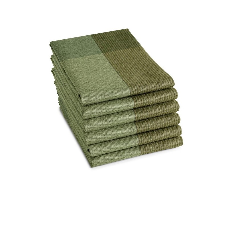 DDDDD Theedoek Blend olive groen 60x65cm 6 stuks