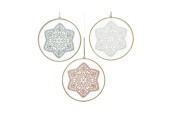 Pendentif dentelle coton Ø24cm Avec armature bambou