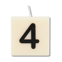 Bougie lettre Paperdreams n°4, lot de 4