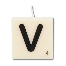 Paperdreams Lettre Bougie lettre V, lot de 4
