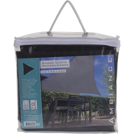 Toile d'ombrage triangle 3,6x3,6x3,6m gris foncé