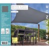 Bâche en toile d'ombrage carré 5x5m gris foncé