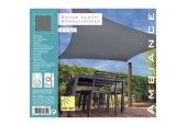 Bâche en toile d'ombrage carré 5x5m gris foncé
