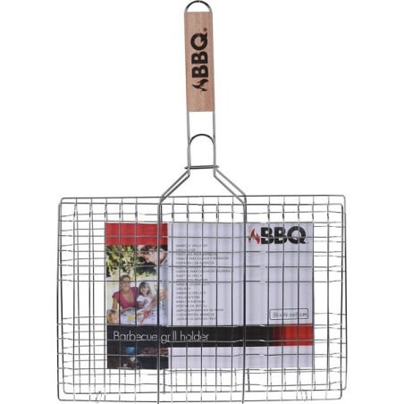 Grille de barbecue avec manche en bois