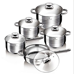 Blaumann Gourmet line Set de poêles 5 pièces en inox, également induction