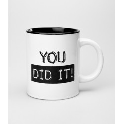 Paperdreams Black&White mok - You did it-White