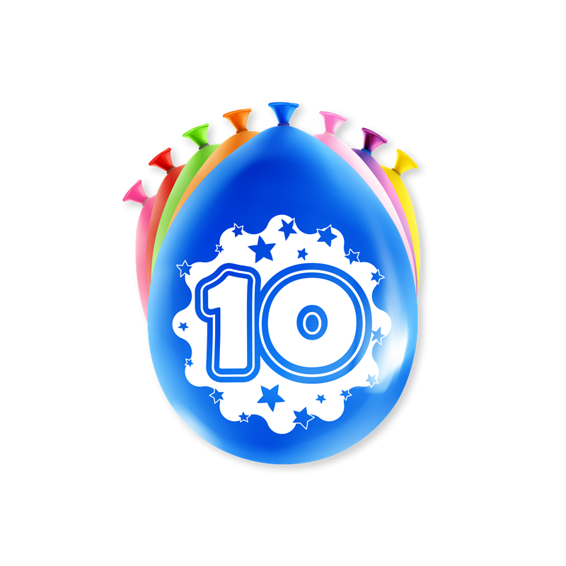 Paperdreams Ballons Chiffres - 10 ans 8 pièces 30cm