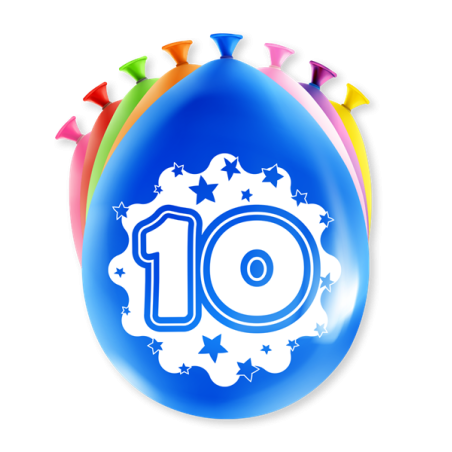 Paperdreams Ballons Chiffres - 10 ans 8 pièces 30cm