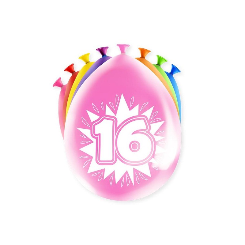 Paperdreams Ballons Chiffres - 16 ans 8 pièces 30cm