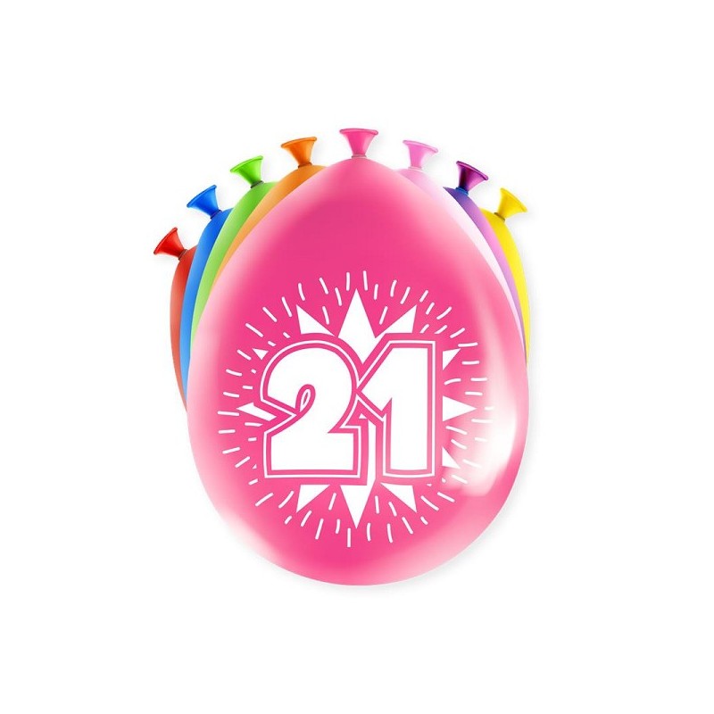 Paperdreams Ballons Chiffres - 21 ans 8 pièces 30cm