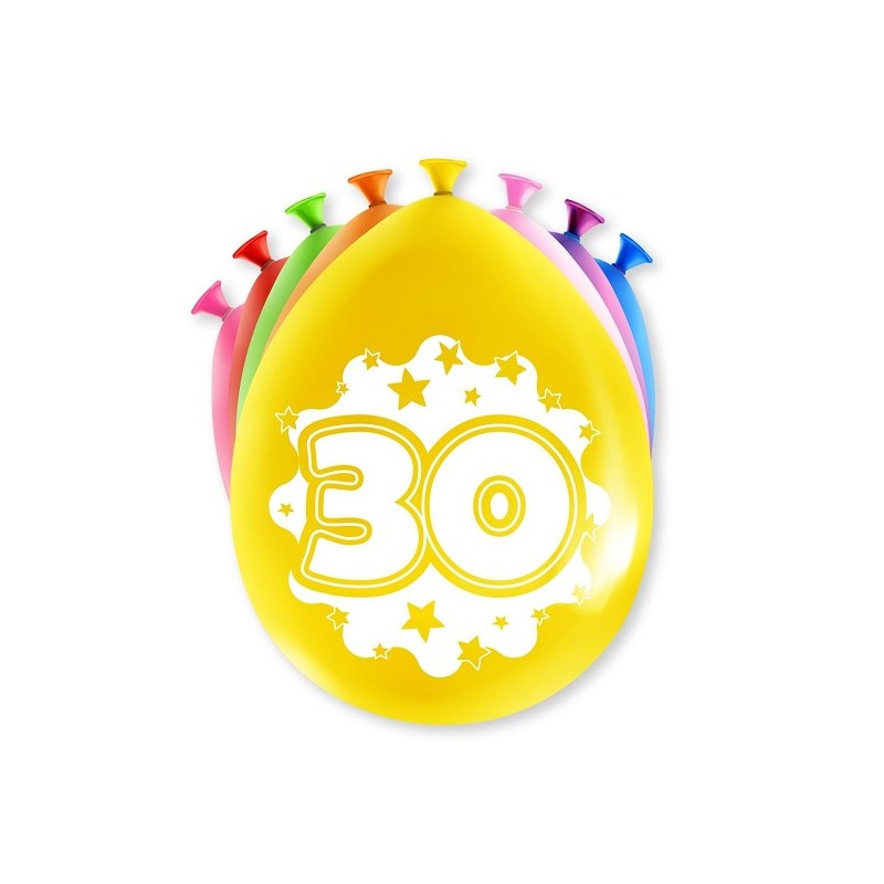 Paperdreams Ballons Chiffres - 30 ans 8 pièces 30cm