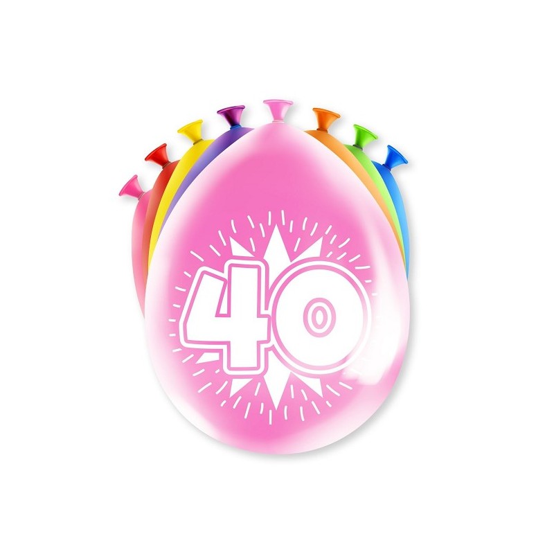 Paperdreams Ballons Chiffres - 40 ans 8 pièces 30cm