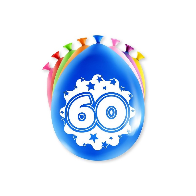 Paperdreams Ballons Chiffres - 60 ans 8 pièces 30cm