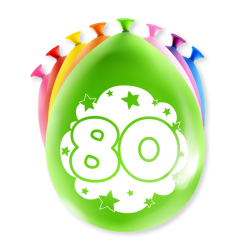 Paperdreams Ballons Chiffres - 80 ans 8 pièces 30cm