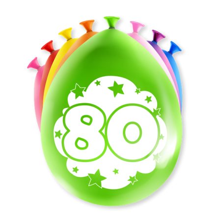 Paperdreams Ballons Chiffres - 80 ans 8 pièces 30cm