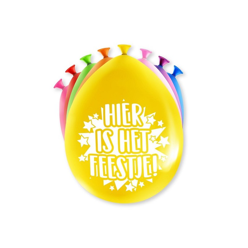 Paperdreams Party Ballonnen - Hier is 't feest 8 stuks 30cm