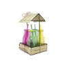 Cabane avec 4 gourdes en verre coloré