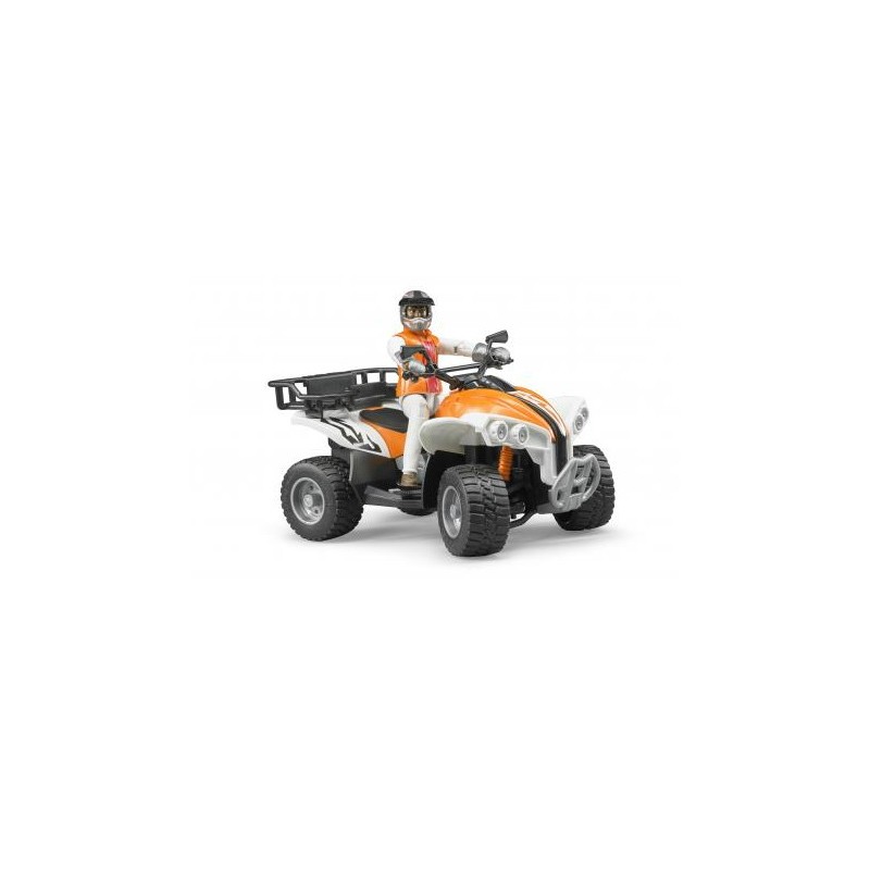 Bruder Quad avec pilote orange/blanc échelle : 1:16