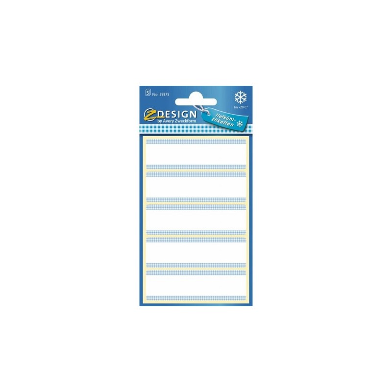 étiquette de congélateur Z-design Home 76x22mm 25 étiquettes blanc/bleu. Lot de 10 paquets