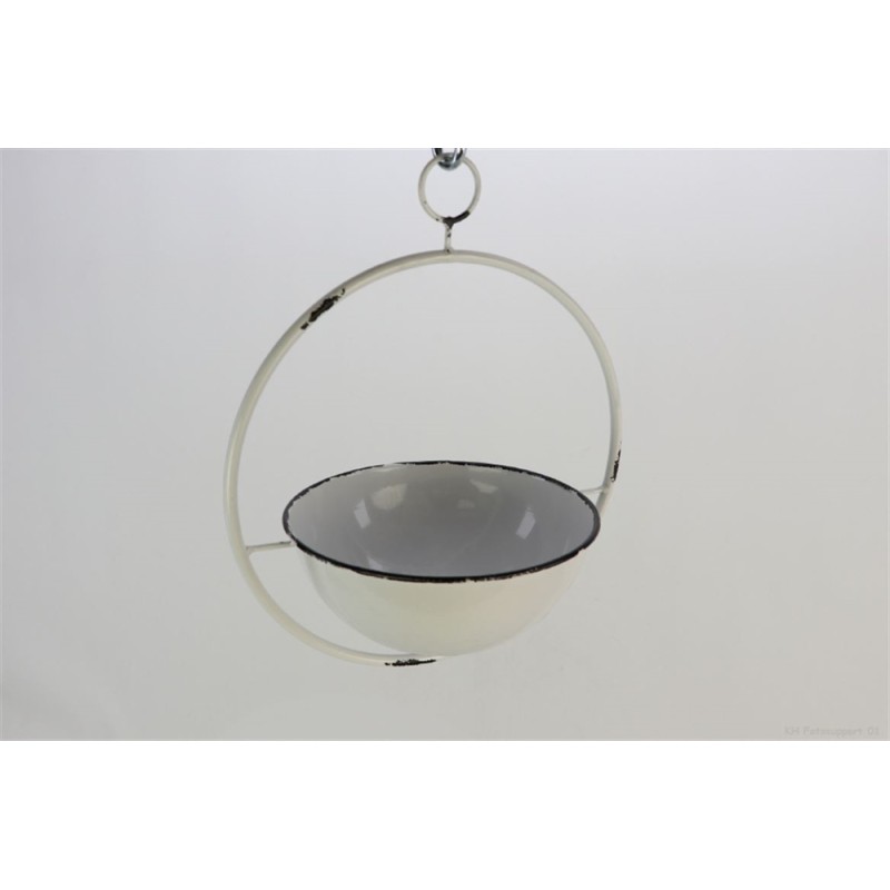 Plantenschaal hangend 41x31x48cm wit