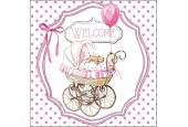 Serviettes Ambiente 25x25cm Welcome rose