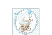 Serviettes Ambiente 25x25cm Welcome bleu
