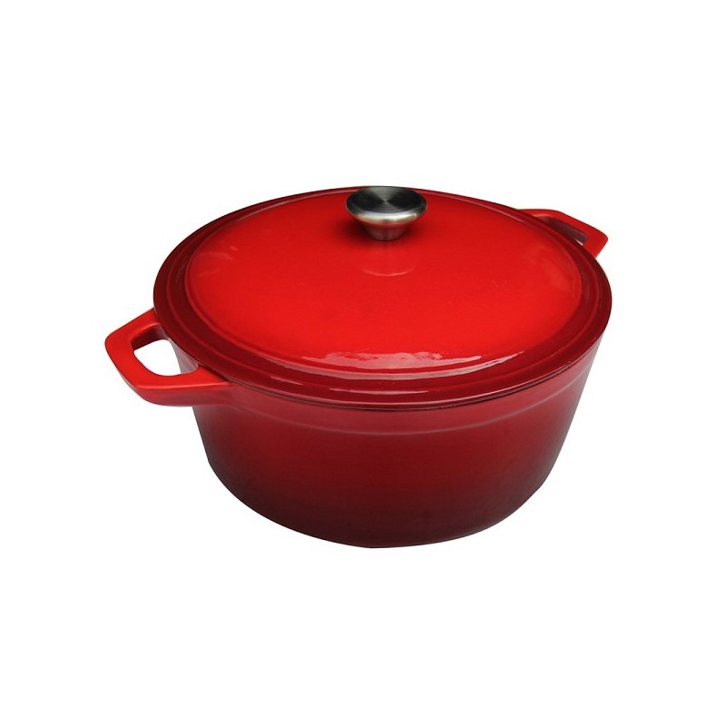 Cocotte fonte émaillée Ø24cm 4,5L rouge