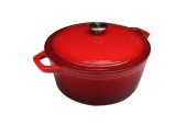 Braadpan geëmailleerd gietijzer Ø24cm 4,5L rood