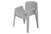 Chaise de salle à manger empilable NewYork en plastique gris hauteur d'assise 45cm