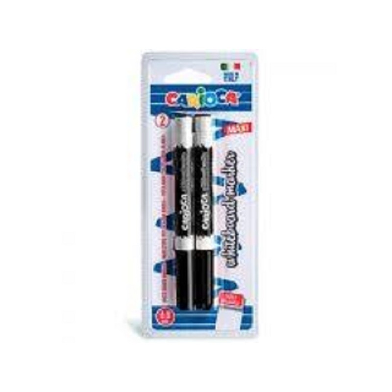 Carioca 2 marqueurs pour tableau blanc noir sur blister 6.0mm