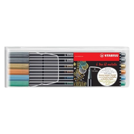 Stabilo Pen 68 étui métallique de 6 pièces