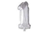 Ballon numéroté numéro '1' en feuille d'argent 40cm adapté à l'hélium