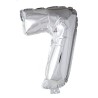 Ballon chiffre chiffre '7' feuille d'argent 40cm adapté à l'hélium