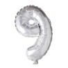 Cijfer ballon nummer '9' zilver folie 40cm geschikt voor Helium.