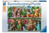 Ravensburger puzzel Katjes in het rek 500 stukjes