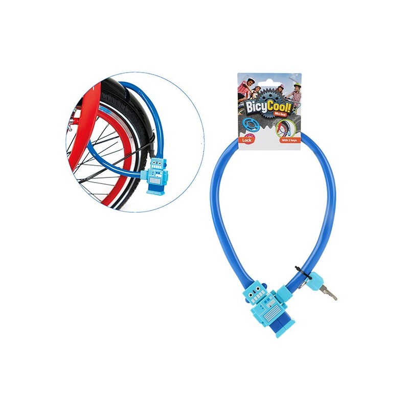 Toi Toys Bicycool Antivol de vélo figurine robot bleu