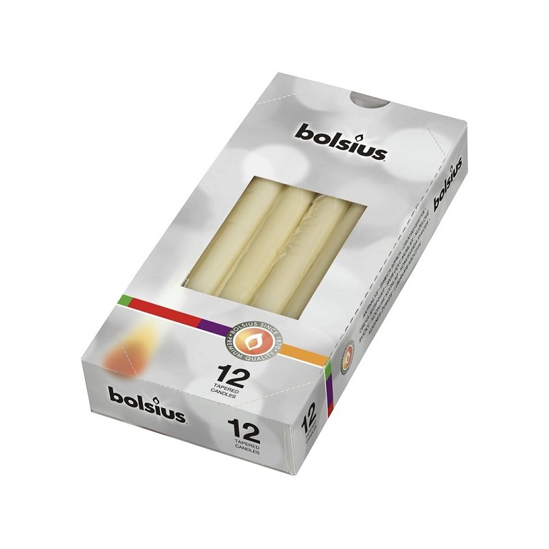 Bolsius Gotische kaars 245/24 doos a 12 stuks ivoor