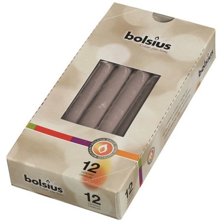 Bougie gothique Bolsius 245/24 boîte de 12 pièces gris chaud
