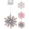 Hangdeco Sneeuwvlok  dia13cm van hout en wol