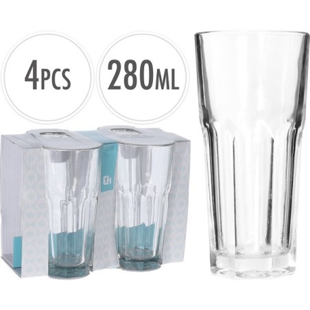 Excellent Houseware Ensemble de verres à boire 4 pièces 280ml