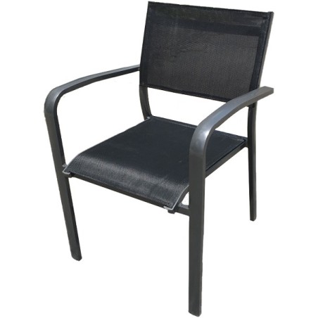 Juventus Stapelstoel alu met textileen 56x60x80cm