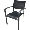 Juventus Chaise empilable alu avec textilène 56x60x80cm