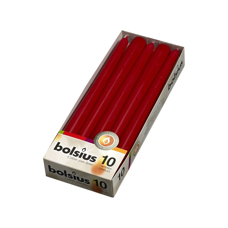 Tafelkaars230/20 doos a 10 wijnrood