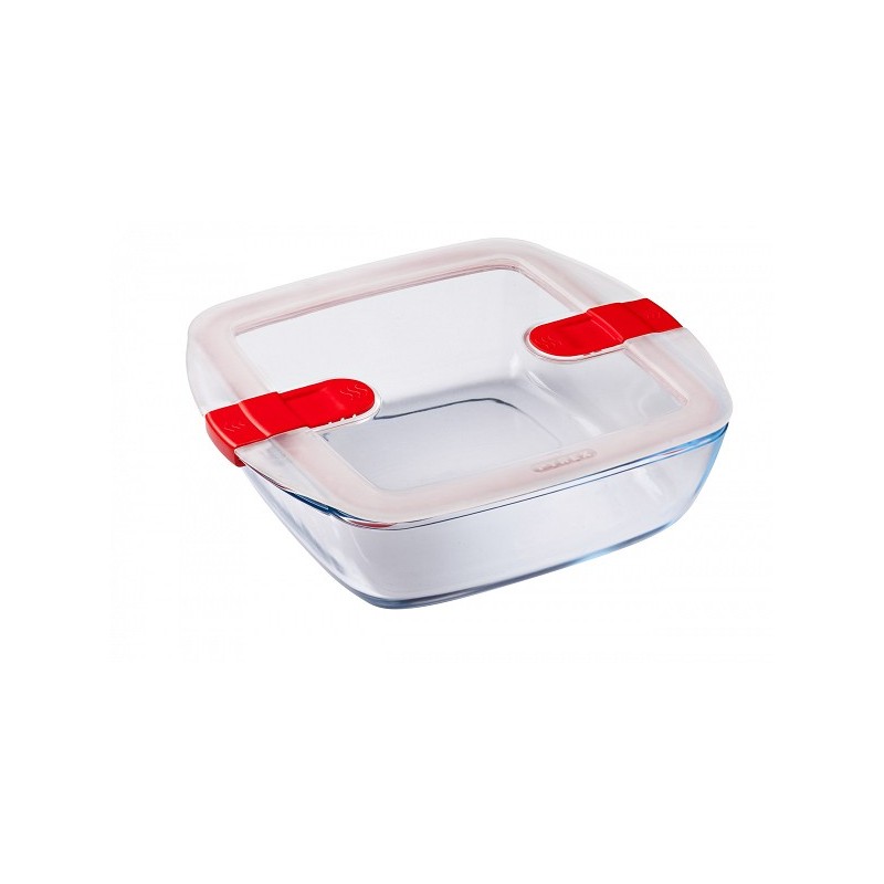 Pyrex COOK&HEAT Plat carré avec couvercle 2,2L 25x22x7cm