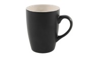 Koffiemok mat zwart/ wit inside 340ml