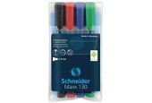 Marqueur permanent Schneider Maxx 130 pointe ronde 1-3mm étui de 4 pièces