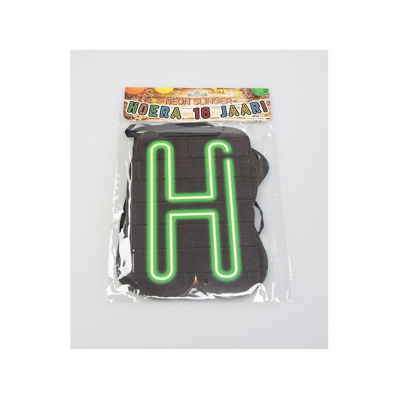 Paperdreams Neon Slinger 5m - Hoera 16 jaar!