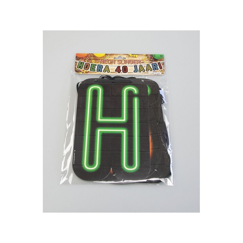 Paperdreams Neon Slinger 5m - Hoera 40 jaar!