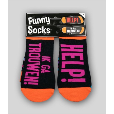 Paperdreams Funny socks - Help! Ik ga trouwen!