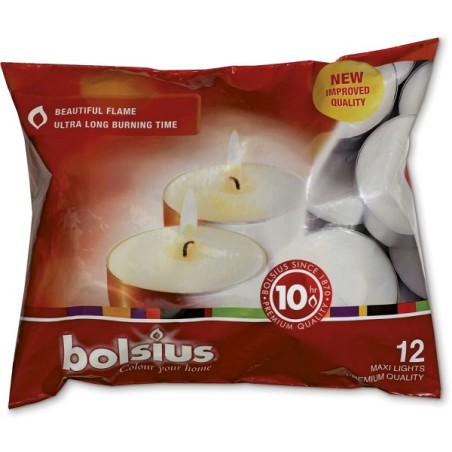 Bolsius Maxi bougie chauffe-plat 10 heures sachet a 12